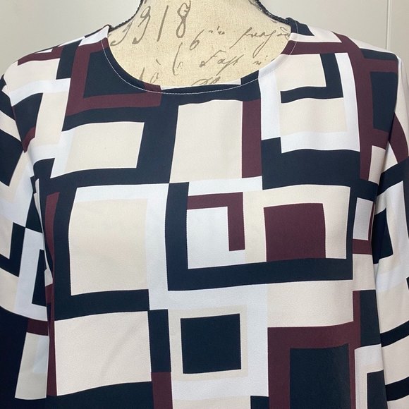 Alfani Petite Polyester Colorblock High-low Blouse/Top Plus Size 16 Multicolor - Picture 3 of 7